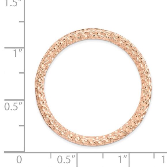 Rose-Tone Sterling Silver Stackable Large Hammered Slide, 29mm - Picture 4 of 5